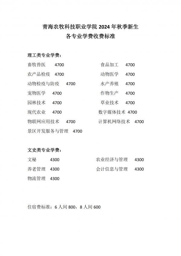 青海农牧科技职业学院2024年秋季新生各专业学费收费标准_00.png
